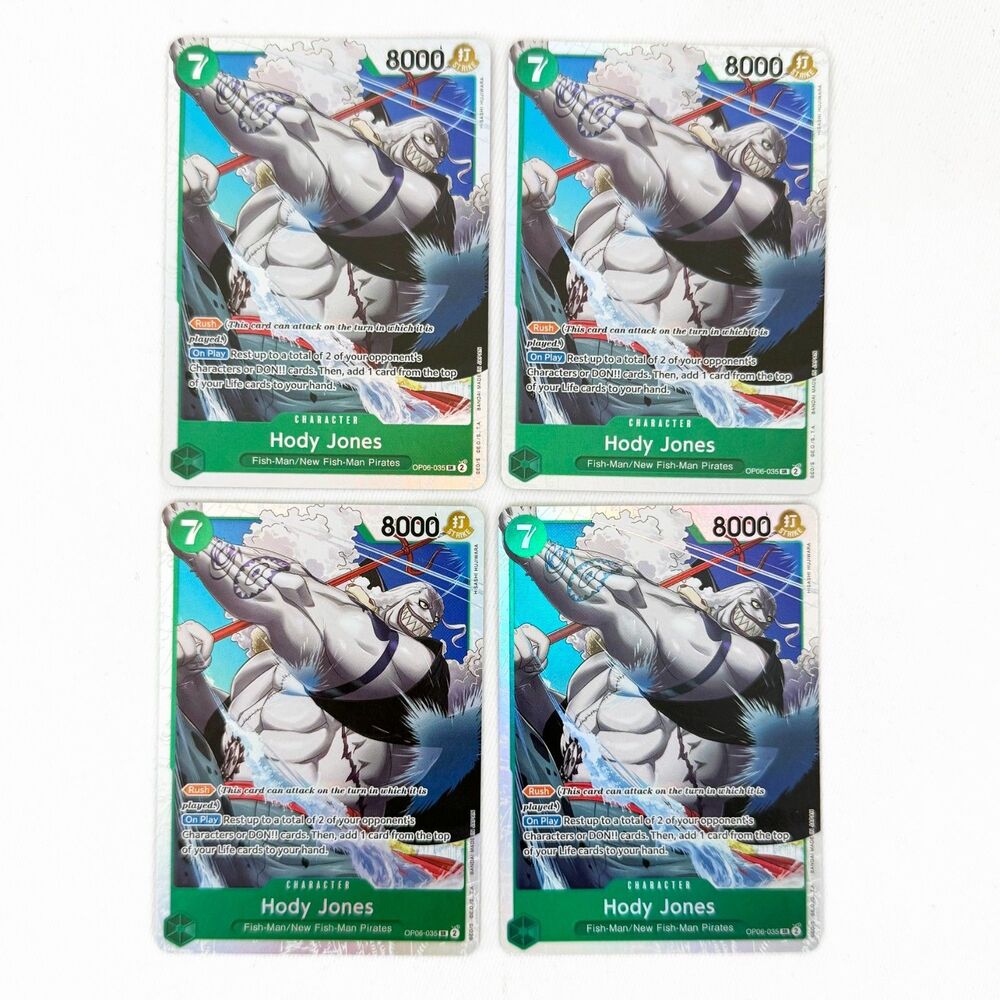 x4 Hody Jones SR OP06-035 Playset Wings of the Captain One Piece TCG Green